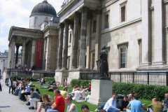 Pohoda pred National Gallery na Trafalgar Square